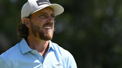 Tommy Fleetwood looks to the sky during final round of The Open at Royal Birkdale