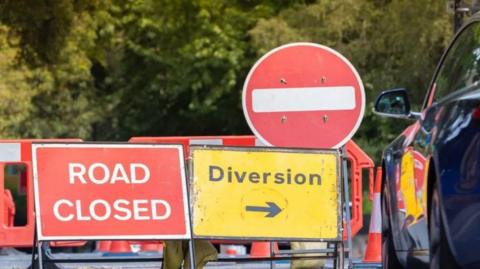 Roadworks signs 