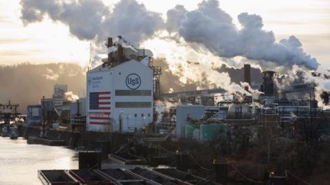 U.S. Steel's Clairton Coke Works rests along the Monongahela River in Clairton