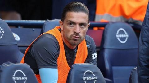 Jack Grealish on the bench for Manchester City