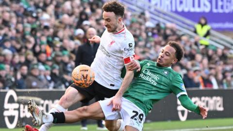 Wing-back Matthew Sorinola (right) in action during Plymouth's FA Cup shock against Liverpool