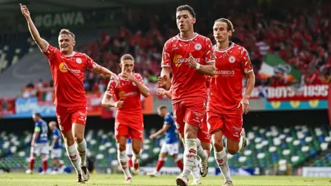 Allistair Coote celebrates scoring 