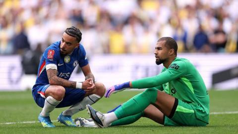 Chelsea's Robert Sanchez and Malo Gusto 