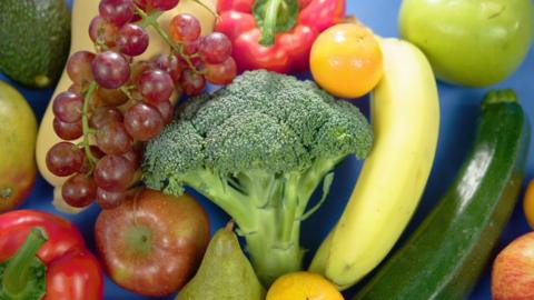 Photograph of fresh fruit and vegetables