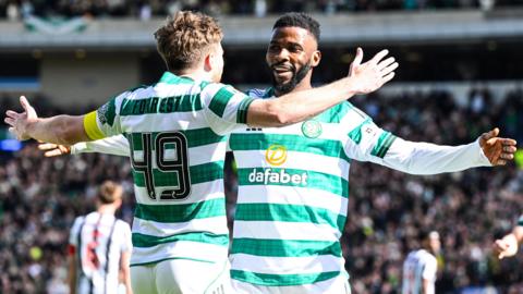 Celtic players celebrating