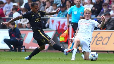 Action from Swansea's friendly against Lorient