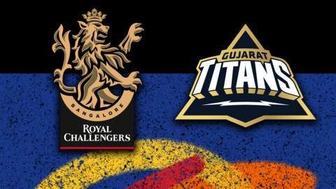 Royal Challengers Bengaluru v Gujarat Titans badge graphic