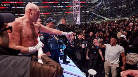 Anthony Joshua and Tyson Fury in April 2026