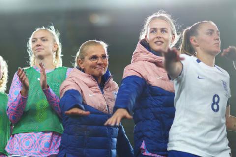 Lionesses team huddle