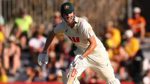 Cameron Green goes for a single