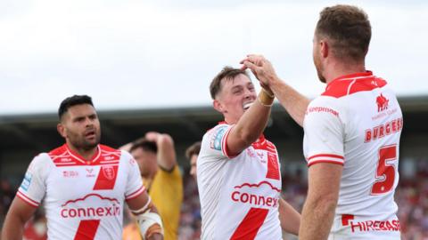 Hull KR celebrate against Castleford Tigers earlier in August