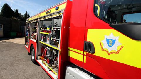 Close-up of a Royal Berkshire Fire and Rescue Service fire engine 