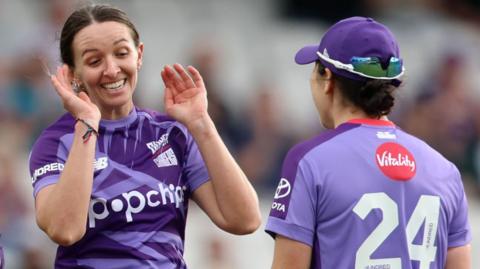 Kate Cross celebrates a wicket