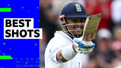 Watch as England debutant Emilio Gay celebrates reaching a half-century on day two of their Test match against New Zealand.