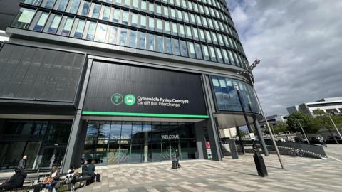 The new bus interchange in the centre of Cardiff