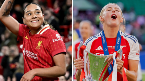 Liverpool's Chloe Kelly and Arsenal's Olivia Smith