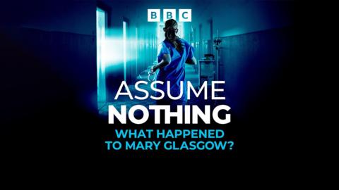 The image shows the back of a nurse in uniform as she appears to be running away down a hospital corridor.