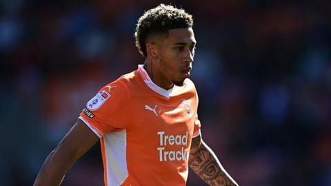 Jordan Gabriel playing for Blackpool