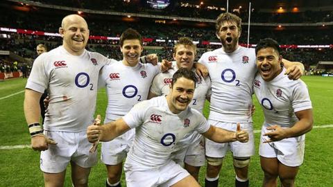 England celebrate beating New Zealand in 2012