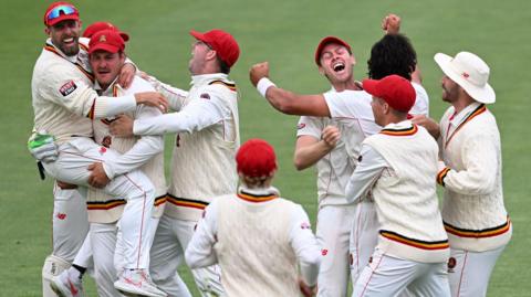 South Australia celebrate beating Tasmania