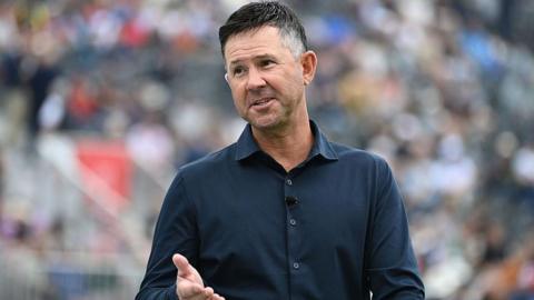 Ricky Ponting pictured in 2025 while working as a media pundit during the England vs India Test series
