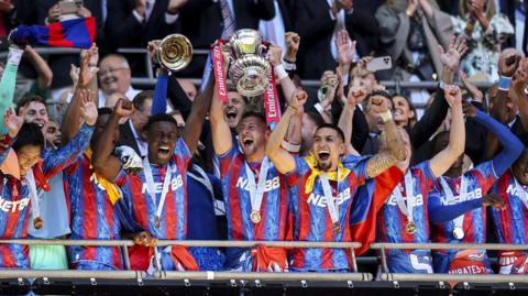 Crystal Palace celebrate winning the FA Cup