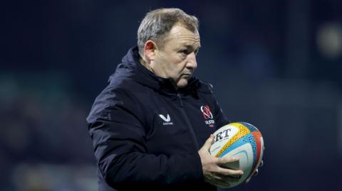 Richie Murphy watches Ulster during the warm-up against Connacht