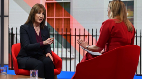 Chancellor Rachel Reeves appearing on the BBC One current affairs programme, Sunday with Laura Kuenssberg.