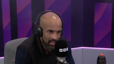 Jamie Jones Buchanan in a BBC Radio Leeds studio