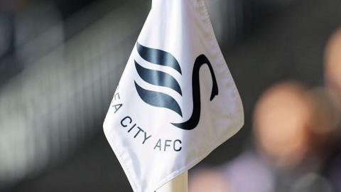 Swansea City corner flag with logo