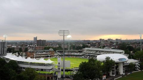 A general view of Lord's Cricket Ground showing the new Telescopic Floodlights, made by Abacus Lighting, unveiled during the Twenty20 match between Middlesex and Kent at Lord's on May 27, 2009 in London, England. 