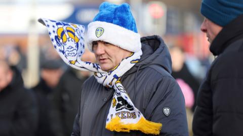 Leeds fan in the wind