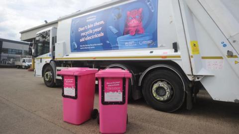 A Joint Waste Solutions electrical recycling truck