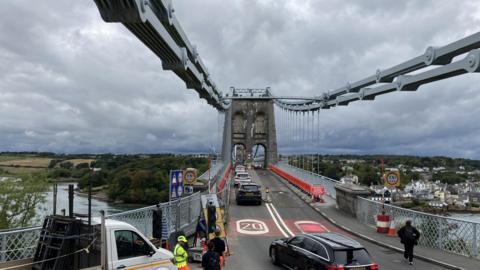 The View Looking Across The Menai Suspension Bridge (Image DS)