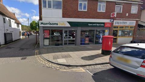 A google maps image of the Morrisons and post office