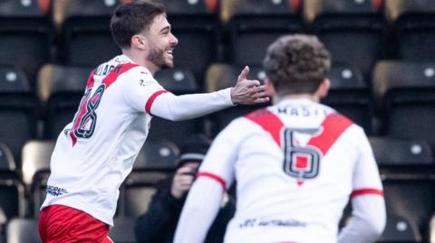 Airdrieonians players celebrating