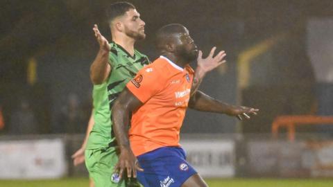 Braintree Town playing against Forest Green Rovers in the FA Trophy.