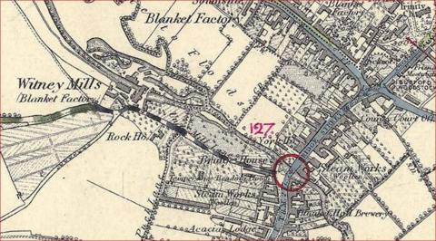 A still of the map covering some of Witney in west Oxfordshire.