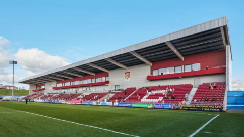 A CGI image of Northampton Town's planned East Stand at Sixfields Stadium