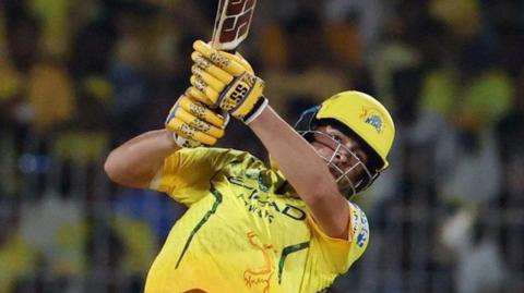 Prashant Veer in action for Chennai Super Kings in the 2026 IPL