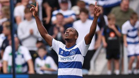 Richard Kone celebrating scoring for QPR