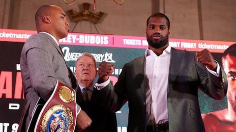 Fabio Wardley smirks as Daniel Dubois looks away