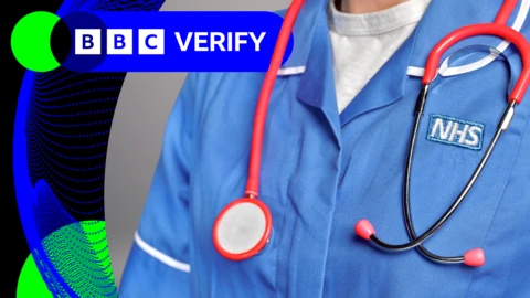 A stock image of a person in NHS uniform with a stethoscope