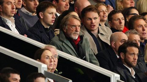 Minority Manchester United shareholder Sir Jim Ratcliffe in the crowd