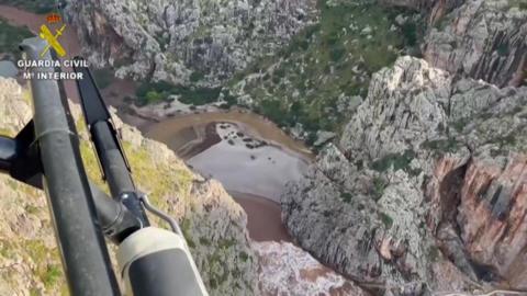 Still from video footage of the search and rescue operation in Majorca