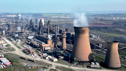 An aerial view of British Steel's Scunthorpe works