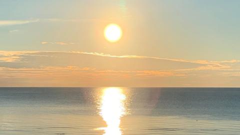 The sun setting over the Irish Sea on the west of the island.