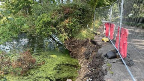 Subsidence along Little Melton Road in Hethersett