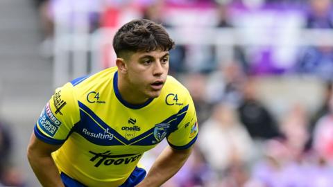 Oli Leyland in action for Warrington Wolves at the Magic Weekend