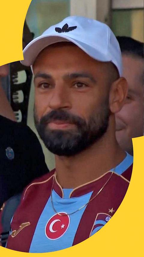 Mohamed Salah with a Trabzonspor shirt on